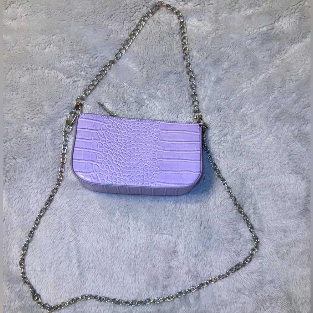 Bershka Purple Croc Handbag